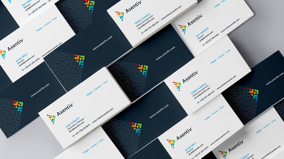 Asentiv branded Business Cards