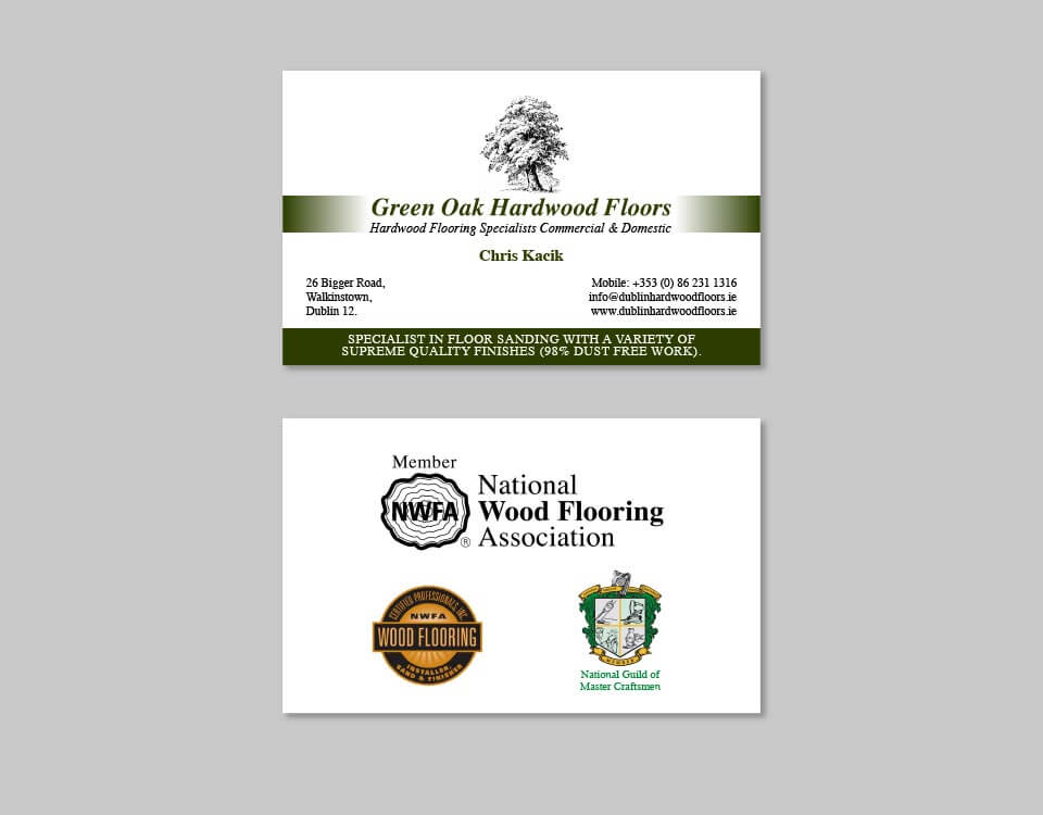 Green Oak old business cards