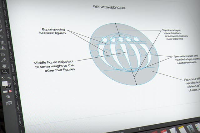 rebranding process, examination of old logo identity