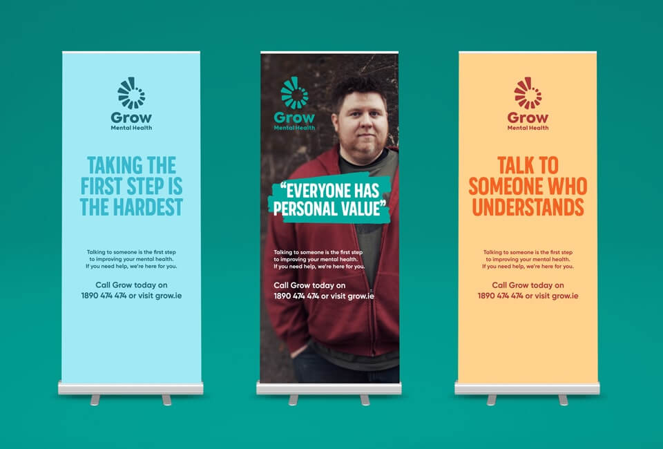 New Gorw Brand on pull-up banners